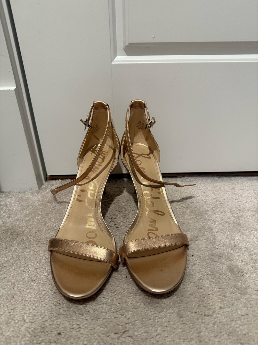Sam Edelman Metallic Gold Ankle-Strap Sandals